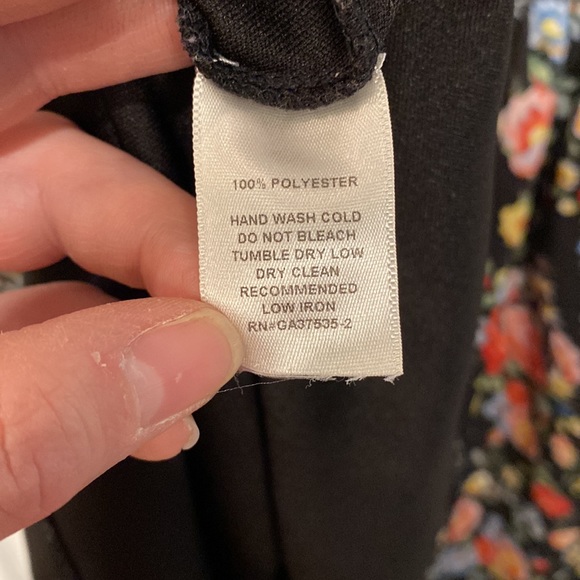 Monteau Black Floral Sleeveless Dress Size Small - Picture 4 of 4